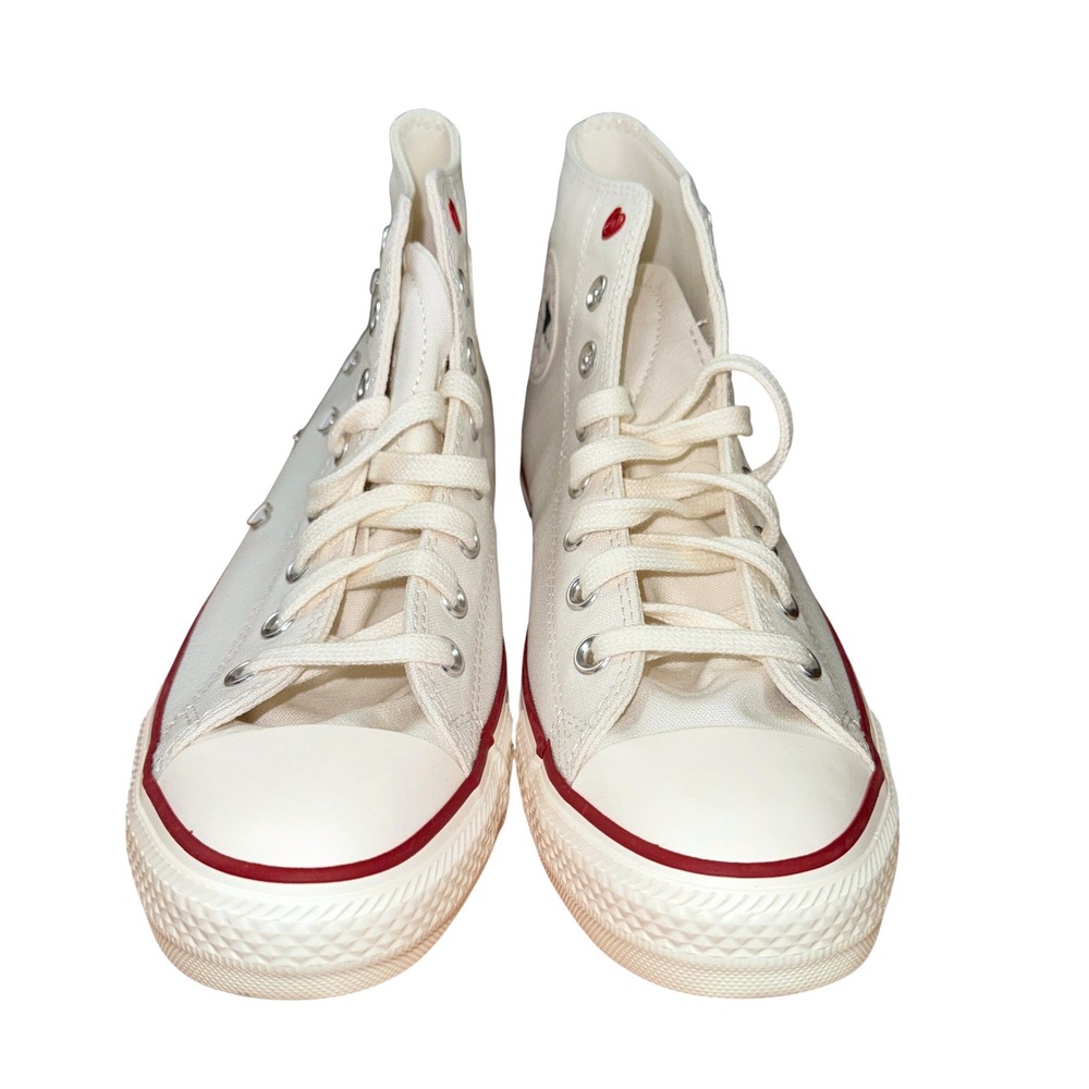 NEW Converse Chuck Taylor All Star Women 9.5 High Top White Heart Studs A19055C - Picture 10 of 15